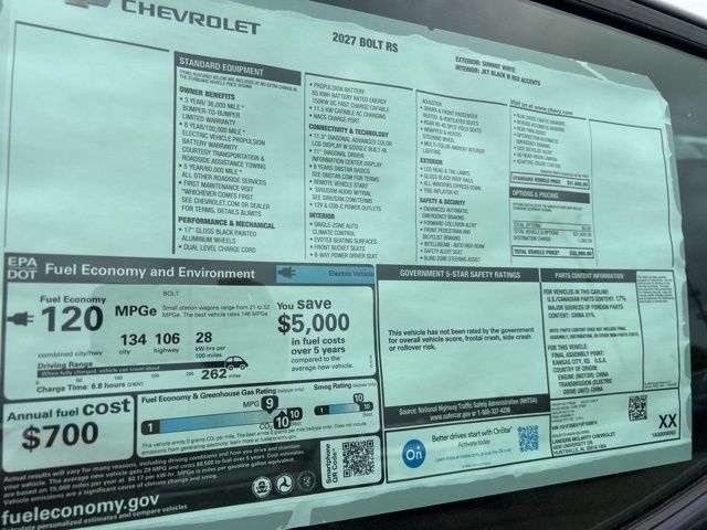 New 2027 Chevrolet Bolt RS FWD image 34