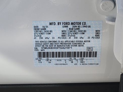 New 2026 Ford Explorer Platinum w/ LUX Leather Package image 15