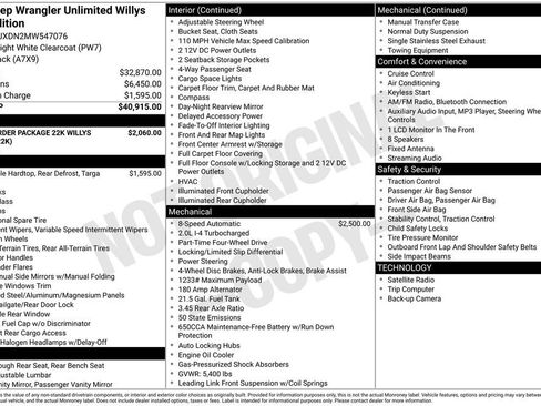 Used 2021 Jeep Wrangler Unlimited Sport image 15