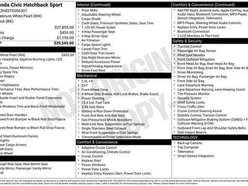 New 2026 Honda Civic Sport image 31