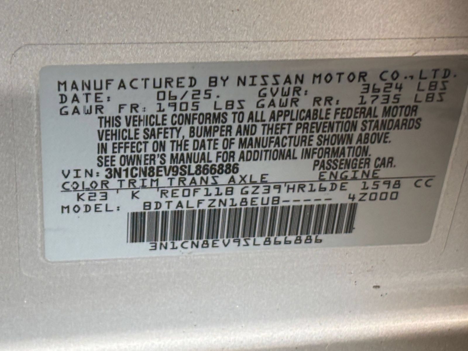Used 2025 Nissan Versa SV FWD image 26