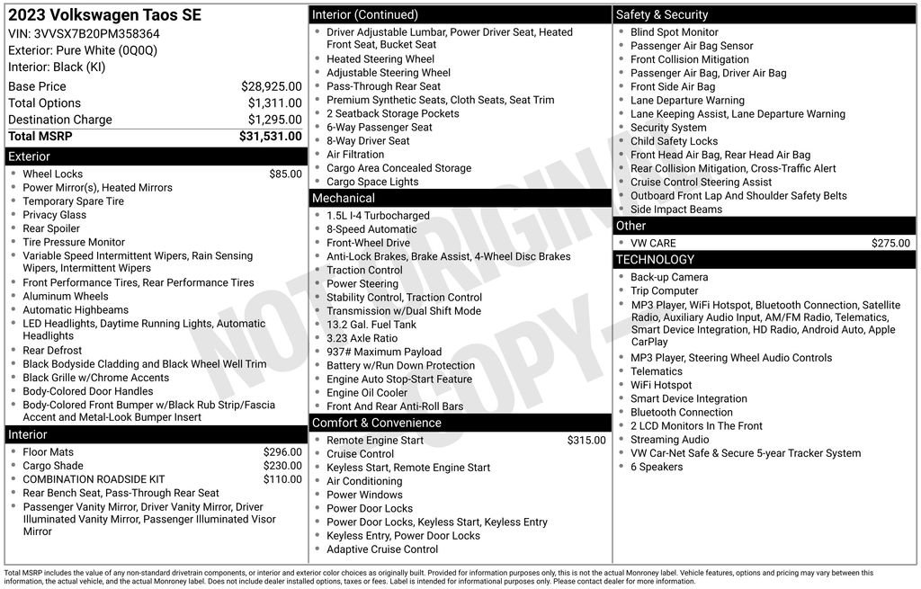Certified 2023 Volkswagen Taos SE FWD image 8