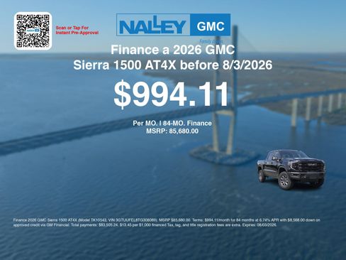New 2026 GMC Sierra 1500 AT4X w/ LPO, Black Badging Package AWD/4WD image 7