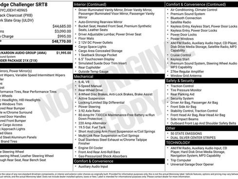 Used 2014 Dodge Challenger SRT8 w/ Harman/Kardon Audio Group RWD image 3