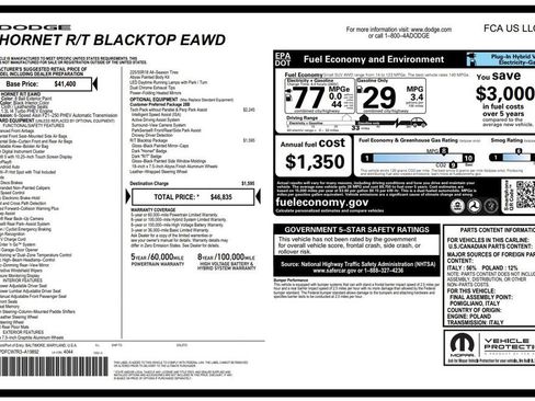 Certified 2024 Dodge Hornet R/T w/ Tech Pack w/o Parking AWD/4WD image 4