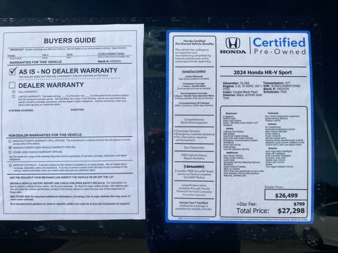 Certified 2024 Honda HR-V Sport image 37
