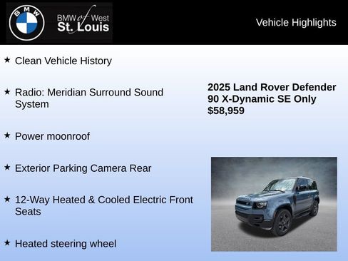Used 2025 Land Rover Defender 90 X-Dynamic SE AWD/4WD image 8