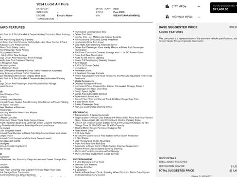 Used 2024 Lucid Air Pure image 3