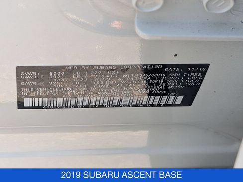 Used 2019 Subaru Ascent 8-Passenger AWD/4WD image 33