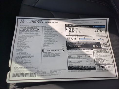 New 2026 RAM 1500 Rebel w/ Rebel Level 2 Equipment Group AWD/4WD image 18
