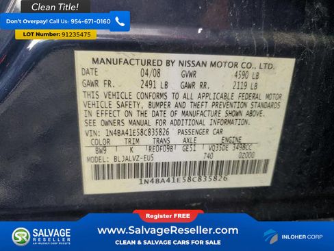 Used 2008 Nissan Maxima 3.5 SE image 16