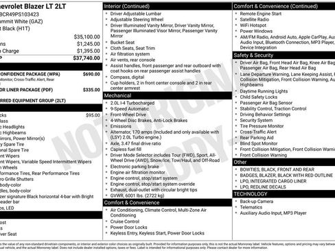 Used 2023 Chevrolet Blazer LT w/ Driver Confidence Package image 10