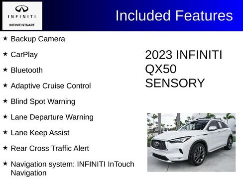 Certified 2023 INFINITI QX50 Sensory w/ Accent Package AWD/4WD image 3