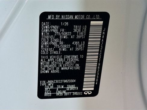 New 2026 INFINITI QX80 Autograph image 42