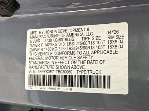 New 2026 Honda Ridgeline TrailSport+ image 18