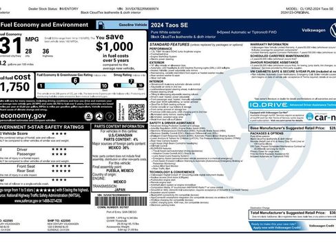 Used 2024 Volkswagen Taos SE FWD image 4
