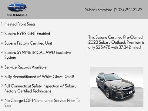 Certified 2023 Subaru Outback Premium AWD/4WD image 2