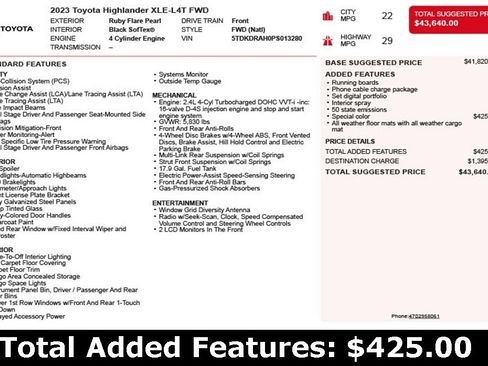 Used 2023 Toyota Highlander XLE image 3