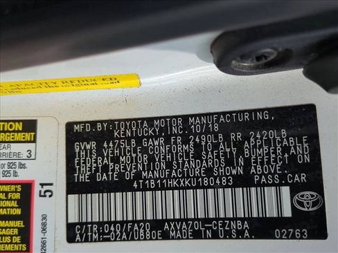 Used 2019 Toyota Camry LE FWD image 15