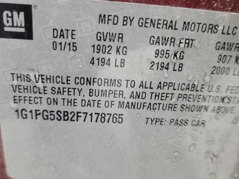 Used 2015 Chevrolet Cruze LTZ w/ Sun, Sound and Sport Package image 33