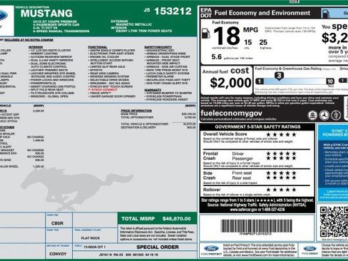 Used 2018 Ford Mustang GT Premium w/ Equipment Group 401A image 2