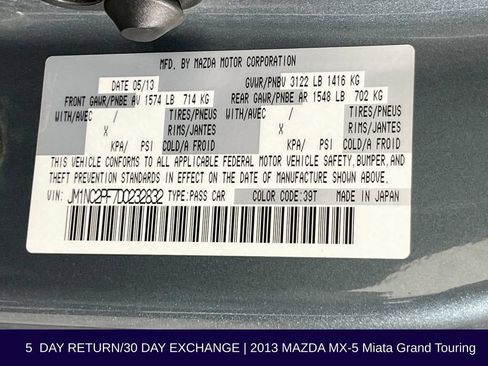 Used 2013 MAZDA MX-5 Miata Grand Touring RWD image 34