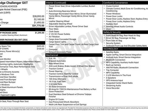 Used 2020 Dodge Challenger SXT w/ Blacktop Package RWD image 11
