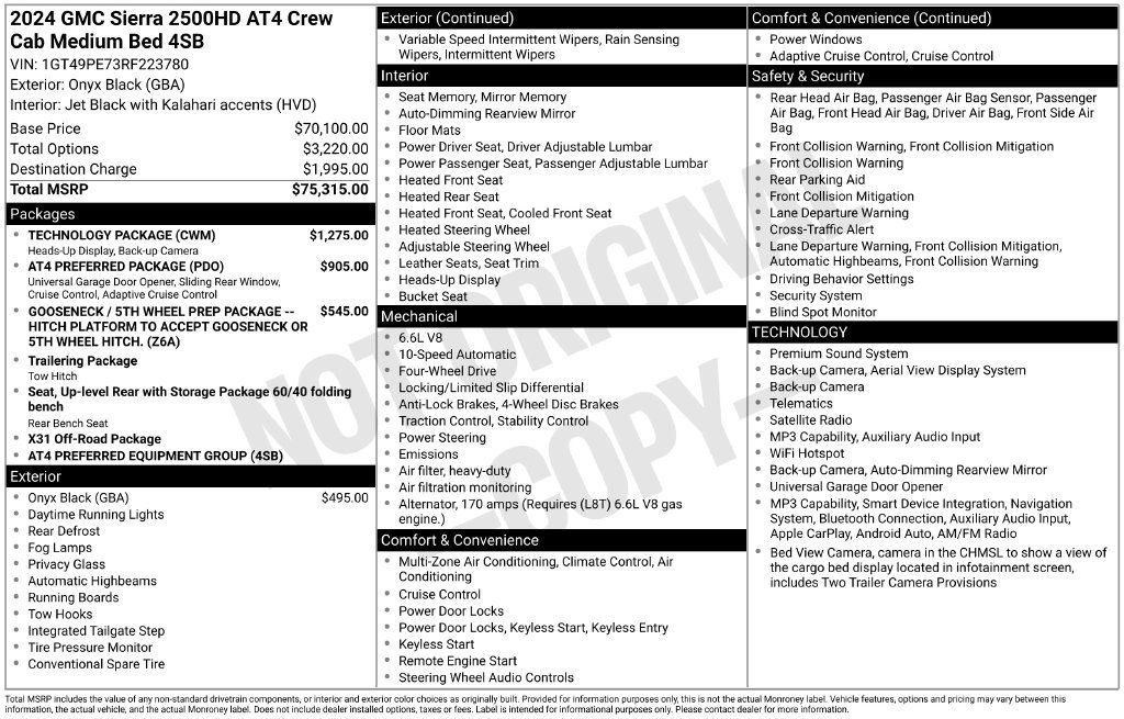 Used 2024 GMC Sierra 2500 AT4 w/ Technology Package AWD/4WD image 2