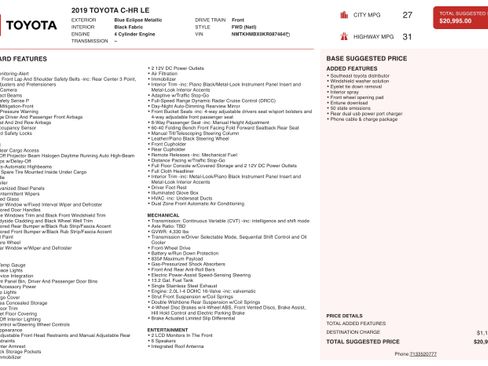 Used 2019 Toyota C-HR LE image 4