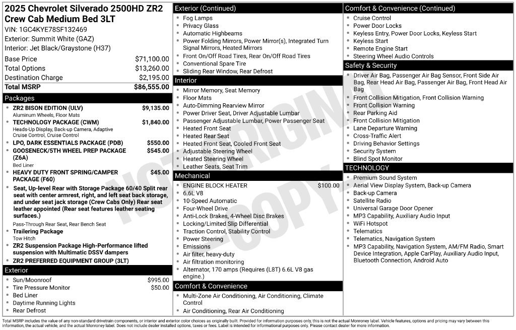 Used 2025 Chevrolet Silverado 2500 ZR2 w/ ZR2 Bison Edition AWD/4WD image 6