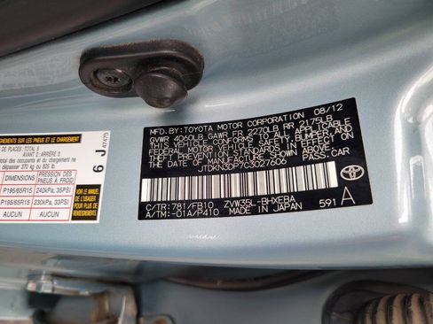 Used 2012 Toyota Prius Prime Plug-In Hybrid FWD image 7