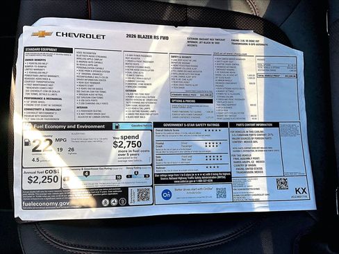 New 2026 Chevrolet Blazer RS image 14