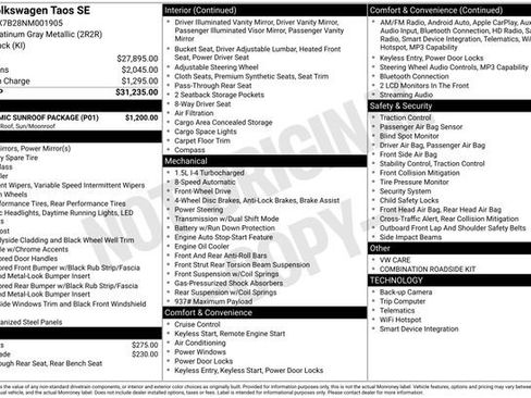 Used 2022 Volkswagen Taos SE w/ Panoramic Sunroof Package FWD image 5