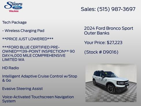 Used 2024 Ford Bronco Sport Outer Banks w/ Tech Package AWD/4WD image 16