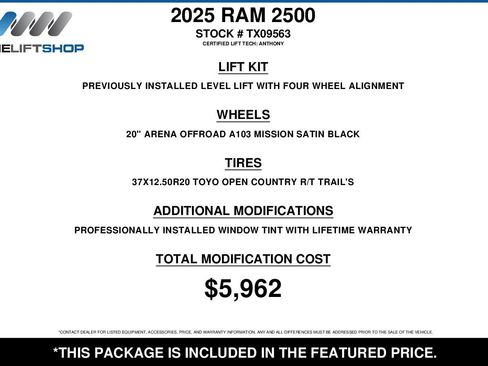Used 2025 RAM 2500 Tradesman w/ Chrome Appearance Group AWD/4WD image 2
