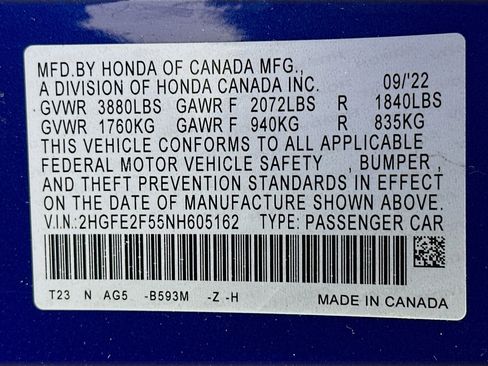 Used 2022 Honda Civic Sport image 12