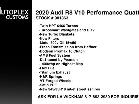 Used 2020 Audi R8 V10 performance AWD/4WD image 2