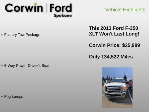 Used 2013 Ford F350 XLT w/ XLT Value Pkg image 12