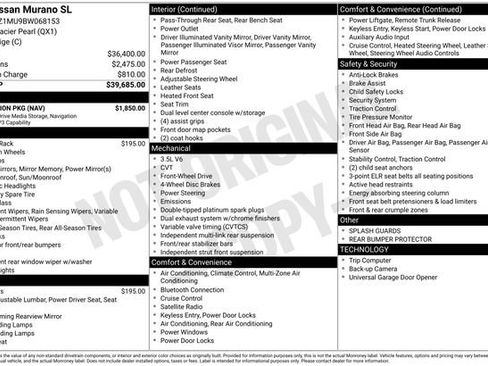 Used 2011 Nissan Murano SL w/ Navigation Pkg image 2