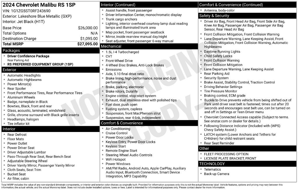 Used 2024 Chevrolet Malibu RS FWD image 13