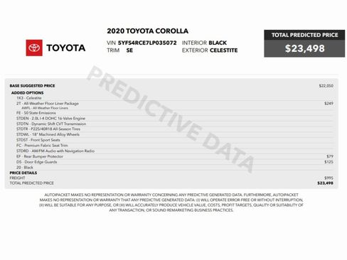 Used 2020 Toyota Corolla SE image 2