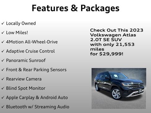 Used 2023 Volkswagen Atlas SE w/ Panoramic Sunroof Package AWD/4WD image 4