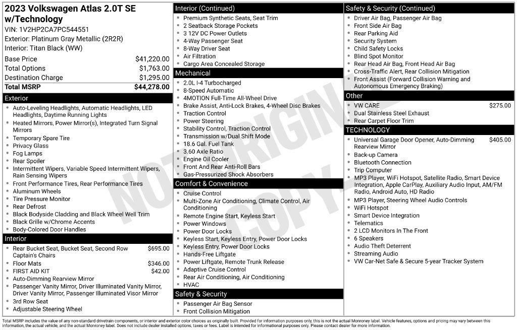 Used 2023 Volkswagen Atlas SE AWD/4WD image 40