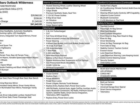 Certified 2024 Subaru Outback Wilderness AWD/4WD image 25