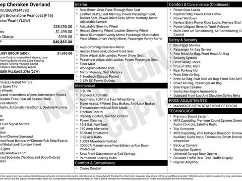 Used 2016 Jeep Cherokee Overland w/ Technology Group AWD/4WD image 8