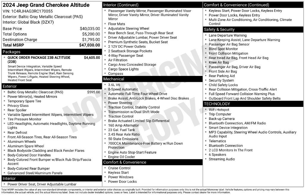 Used 2024 Jeep Grand Cherokee Altitude AWD/4WD image 24