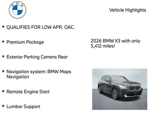 Used 2026 BMW X3 xDrive30i w/ Premium Package AWD/4WD image 9