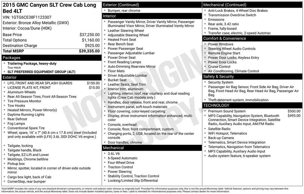 Used 2015 GMC Canyon SLT AWD/4WD image 5