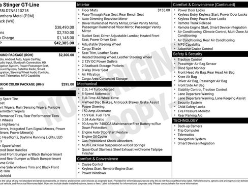 Certified 2022 Kia Stinger GT-Line w/ Sun & Sound Package image 22