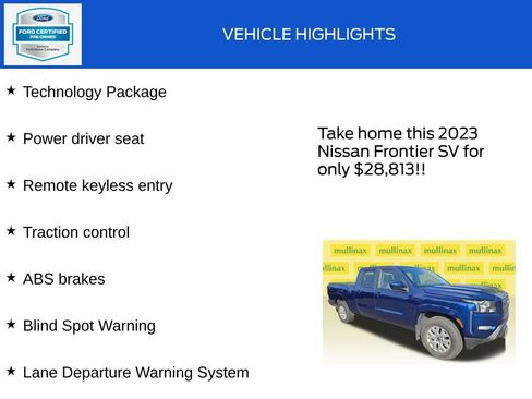 Used 2023 Nissan Frontier SV w/ Technology Package AWD/4WD image 18